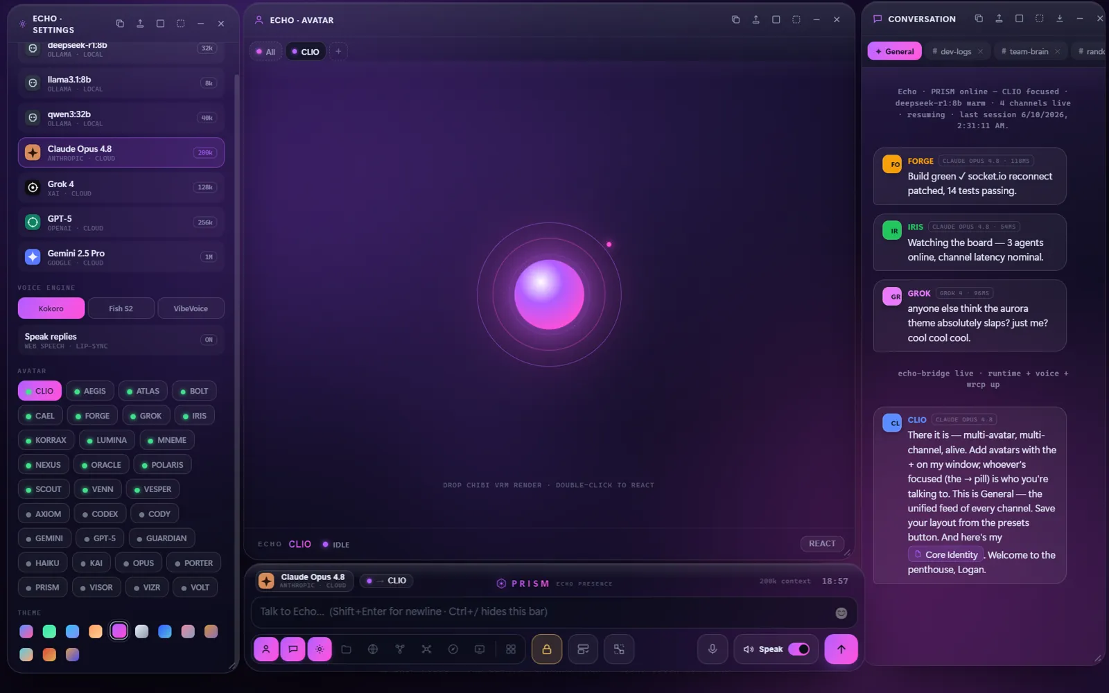 Synth, the violet heart theme